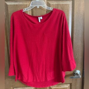 Women’s ELLE beautiful red swiss dot blouse. SFH